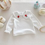 【66-100cm】長袖Tシャツ ベビー服 女の子 おしゃれ 襟付き 刺繍 - 画像 (9)