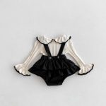 【73-100cm】ブラウスorサロペット ベビー 可愛い フリル襟 - 画像 (7)