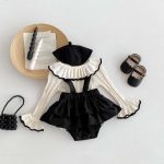 【73-100cm】ブラウスorサロペット ベビー 可愛い フリル襟