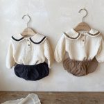 【66-100cm】セットアップ ベビー 韓国風 セーラー - 画像 (3)