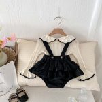 【73-100cm】ブラウスorサロペット ベビー 可愛い フリル襟 - 画像 (5)