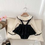 【73-100cm】ブラウスorサロペット ベビー 可愛い フリル襟 - 画像 (4)