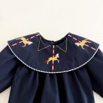 【66-90cm】ロンパース ベビー 馬刺繡 折り襟 - 画像 (9)