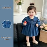 【80-120cm】ワンピース 女の子 デニム フリル - 画像 (4)