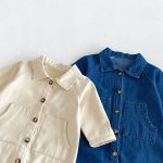 【66-90cm】オールインワン ベビー デニム 無地 - 画像 (12)