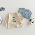 【73-120cm】長袖Tシャツ キッズ 犬柄 ワッペン ゆったり - 画像 (10)