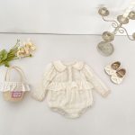【66-90cm】ロンパース プリンセス フラワー 刺繡 ベビー服 - 画像 (5)