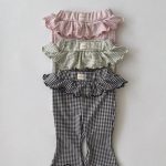 【予約販売】【70-120cm】フレアパンツ チェック柄 女の子 リラックス - 画像 (4)