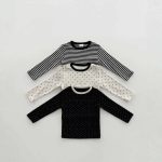 【80-120cm】Ｔシャツ キッズ 韓国風 ボーダー - 画像 (2)