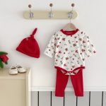 【66-90cm】ロンパース ベビー クリスマス柄 長袖 3点セット - 画像 (18)