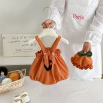 【66-90cm】サロペット＆帽子 かぼちゃ 可愛い ベビー服 - 画像 (4)