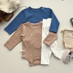 【66-90cm】ロンパースorパンツ ベビー服 リブドット 花柄