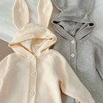 【66-100cm】ロンパース ベビー くま耳フード付き シンプル - 画像 (10)