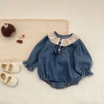【66-90cm】ロンパース ベビー デニム プリンセス - 画像 (2)