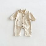 【66-90cm】オールインワン ベビー デニム 無地 - 画像 (3)