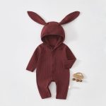 【66-100cm】カバーオール ベビー うさ耳帽 お出かけに - 画像 (3)