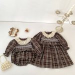 【66-130cm】ロンパースorワンピース ベビー レトロ チェック - 画像 (4)