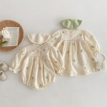 【73-110cm】ロンパースorワンピース ベビー 姉妹服 刺繍 - 画像 (3)