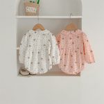 【66-90cm】ロンパース ベビー 小花柄 丸襟 - 画像 (9)