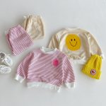 【80-130cm】セットアップ キッズ にこちゃん ボーダー - 画像 (6)