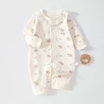 【59-90cm】ロンパース ベビー ウサギ柄 フリル - 画像 (2)