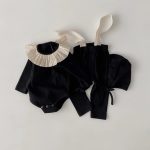 【66-80cm】ロンパース ベビー 韓国風 可愛い フリル襟 - 画像 (4)