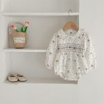【66-90cm】ロンパース ベビー 小花柄 丸襟 - 画像 (11)