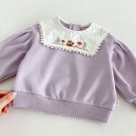 【80-130cm】セットアップ 女の子 刺繍 スクエアネック - 画像 (14)