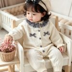 【66-90cm】ロンパース ベビー レース襟 蝶結び - 画像 (13)