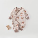 【52-66cm】ロンパース ベビー 松ぼっくり柄 シンプル - 画像 (5)