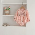 【66-90cm】ロンパース ベビー 小花柄 丸襟 - 画像 (10)