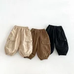 【73-100cm】パンツ ベビー ポケット付き 合わせやすい - 画像 (2)