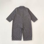 【73-110cm】オールインワン デニム ストライプ 折り襟 - 画像 (9)
