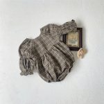 【66-90cm】ロンパース ベビー 韓国風 レトロ チェック - 画像 (7)