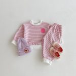 【80-130cm】セットアップ キッズ にこちゃん ボーダー - 画像 (8)