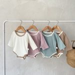【66-90cm】ロンパース ベビー バイカラー くま ワッペン - 画像 (4)