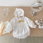 【66-100cm】ロンパース&帽子 ベビー 蝶結び レース - 画像 (7)