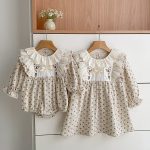 【66-130cm】ロンパースorワンピース 女の子 姉妹服 フランス風 フラワー - 画像 (9)