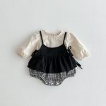 【66-120cm】ロンパースorワンピース ベビー キャミ格子柄 - 画像 (12)