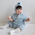 【66-90cm】オールインワン ベビー 韓国風 ボーダー - 画像 (5)