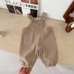 【66-100cm】サロペット ベビー ポケット付き 無地 - 画像 (12)