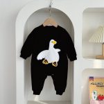 【66-90cm】ロンパース ベビー アヒル柄 カートゥーン - 画像 (4)