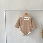 【66-90cm】ロンパース ベビー バイカラー くま ワッペン - 画像 (5)