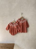 【66-100cm】ロンパースorワンピース ベビー ダブルフリル ビッグカラー - 画像 (3)