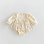 【66-90cm】ロンパース ベビー ダブル 蝶結び - 画像 (4)
