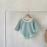 【66-90cm】ロンパース ベビー バイカラー くま ワッペン - 画像 (6)