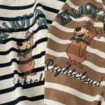 【90-140cm】長袖Tシャツ 男の子 クマ柄 ボーダー柄 - 画像 (7)