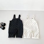 【73-110cm】サロペット ベビー オシャレ デニム ドット - 画像 (3)