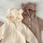 【66-100cm】ロンパース ベビー くま耳フード付き シンプル - 画像 (8)