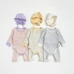 【66-90cm】ロンパース ベビー 韓国風 ボーダー柄 - 画像 (2)
